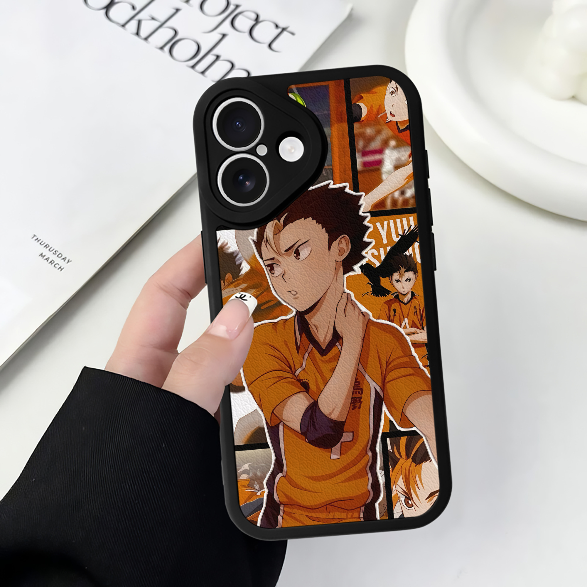 （画像用） ハイキュー!! Haikyu!! 【iPhone 16シリーズ対応】シリコンスマホケース（レザー調） 材質：シリコン